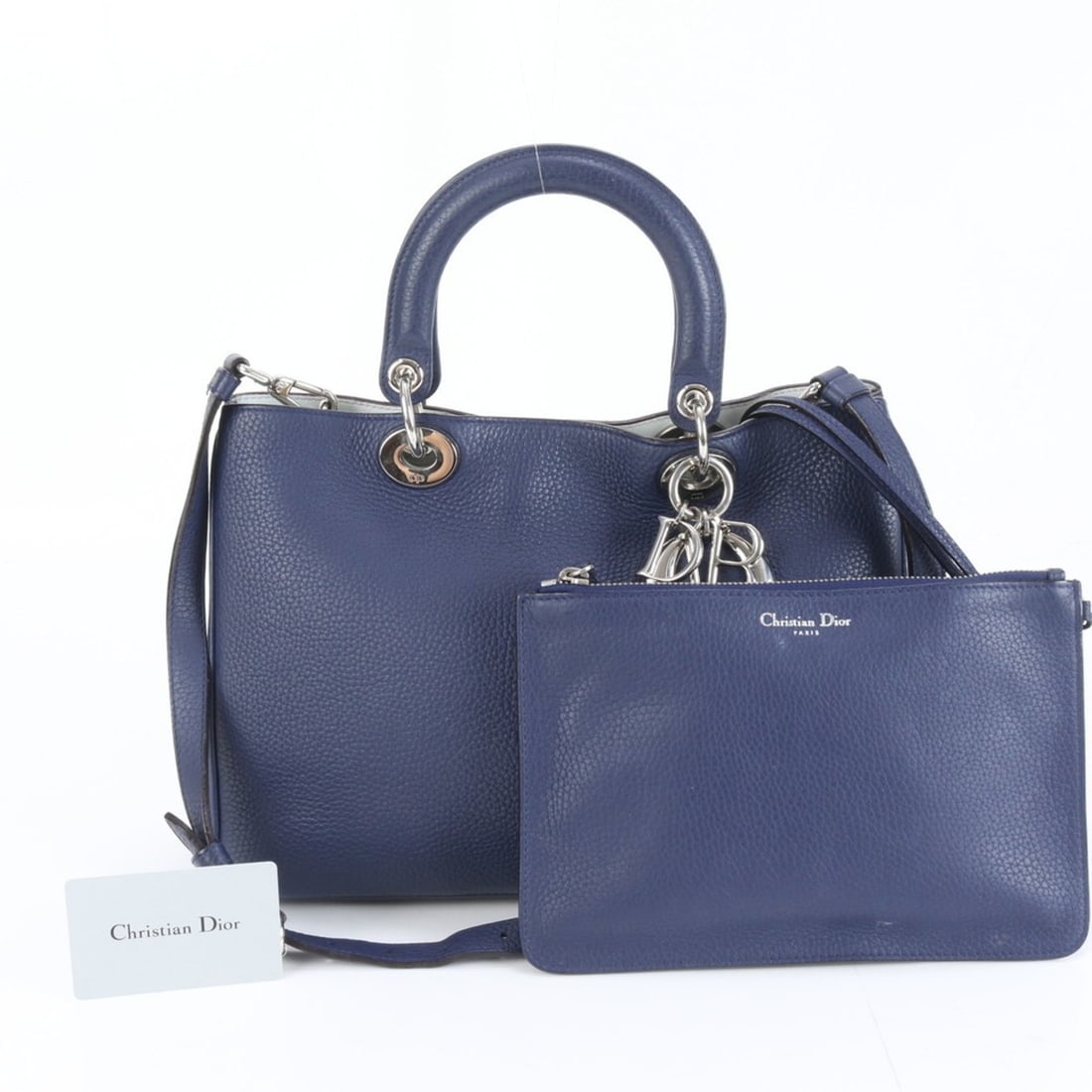 Christian Dior Diorissimo Leather Handbag with Pouch, Women's, Guarantee Included (1 of 17)