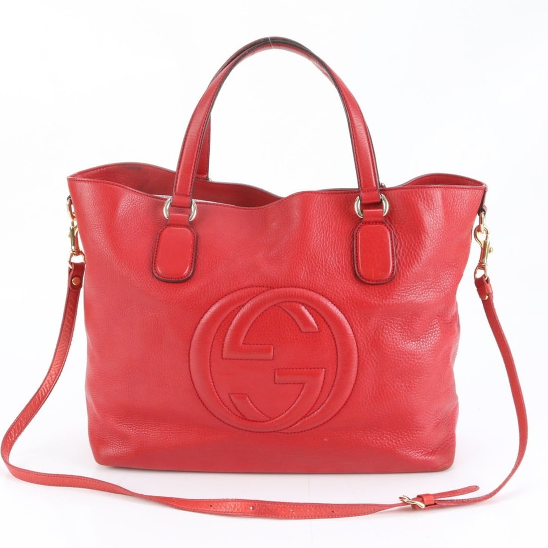 Gucci Soho Red 282303 Leather 2-Way Shoulder Bag/Hand Tote for Women (1 of 14)