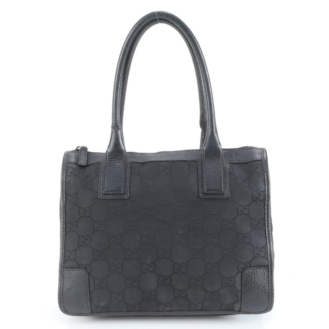 Gucci GG Nylon and Leather Tote Bag (143742) Shoulder/Handbag, Black, Women's (1 of 12)