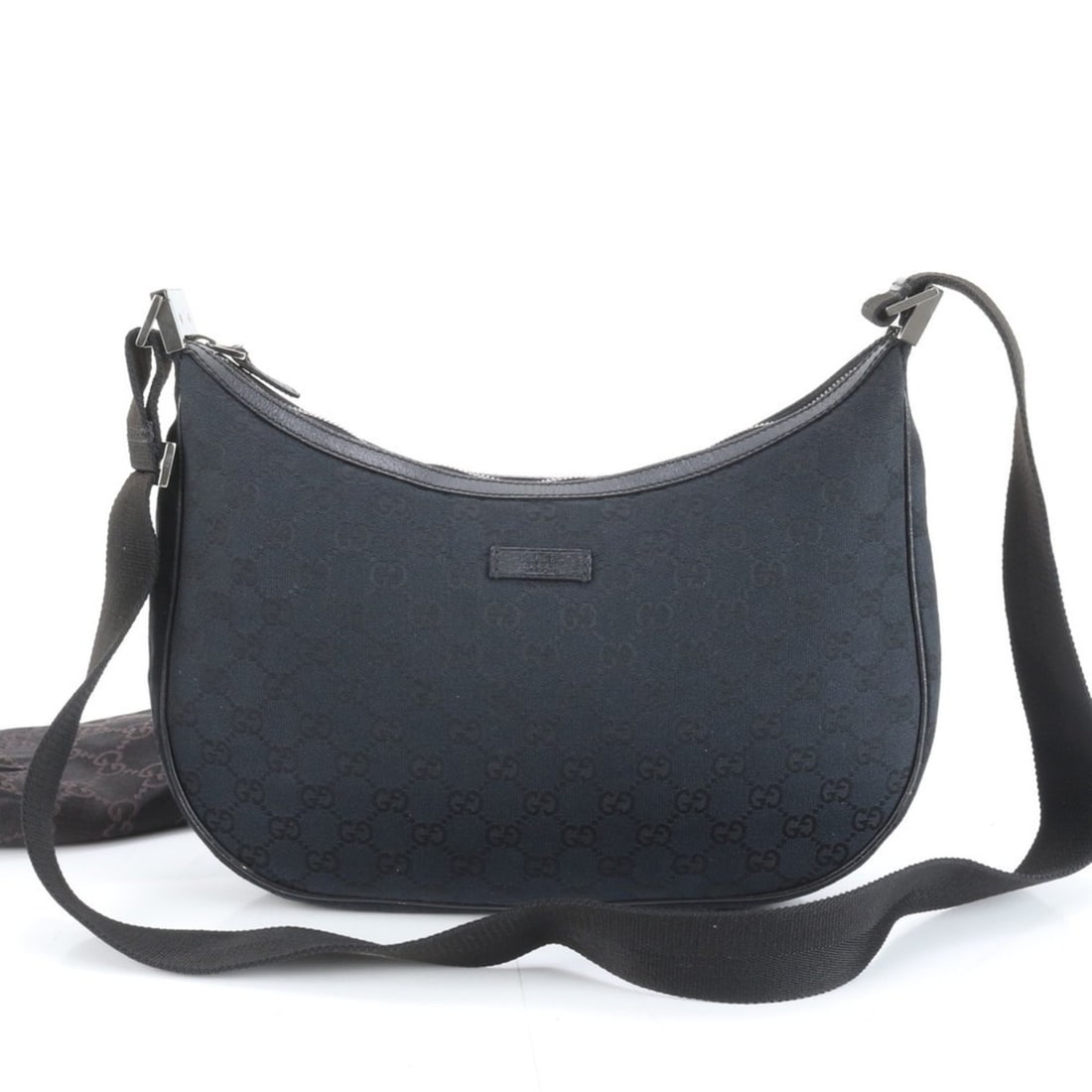 Gucci GG Canvas 122790 Leather Shoulder Bag Crossbody Black Tote for Women (1 of 11)