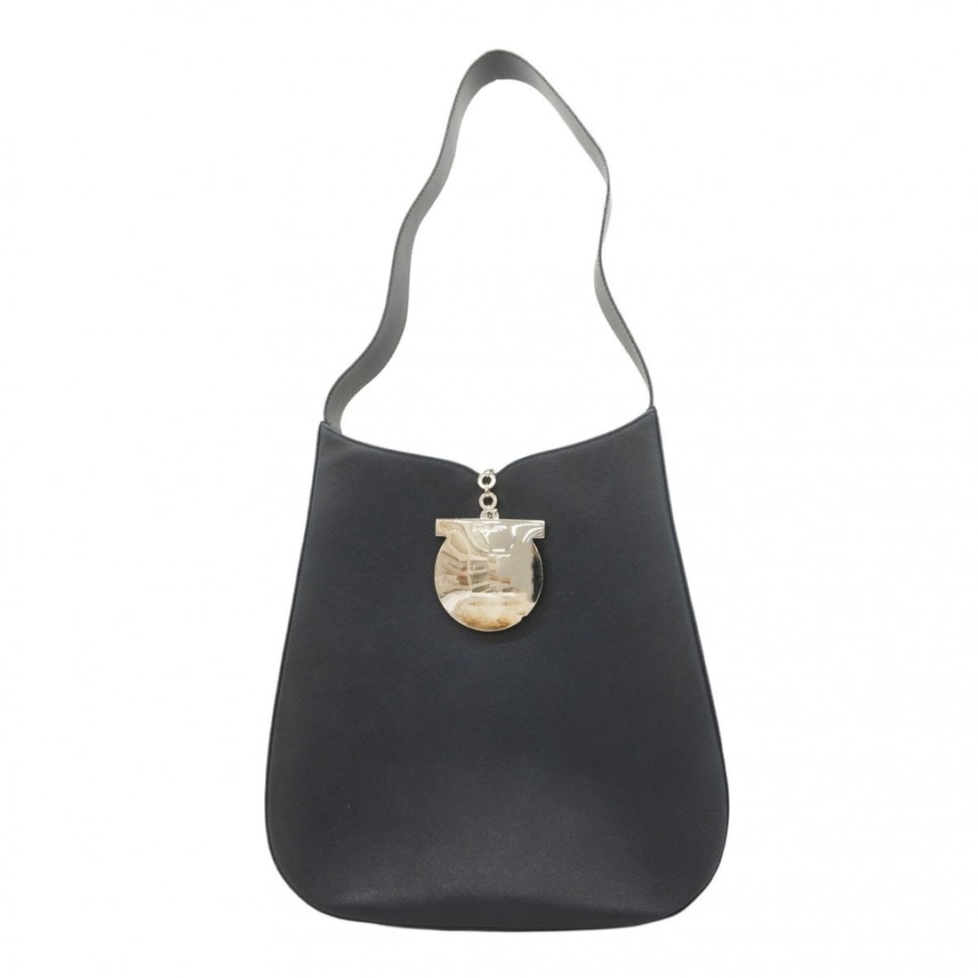 Salvatore Ferragamo Gancini Leather Shoulder Bag in Navy Blue for Women, P2115106 (1 of 13)