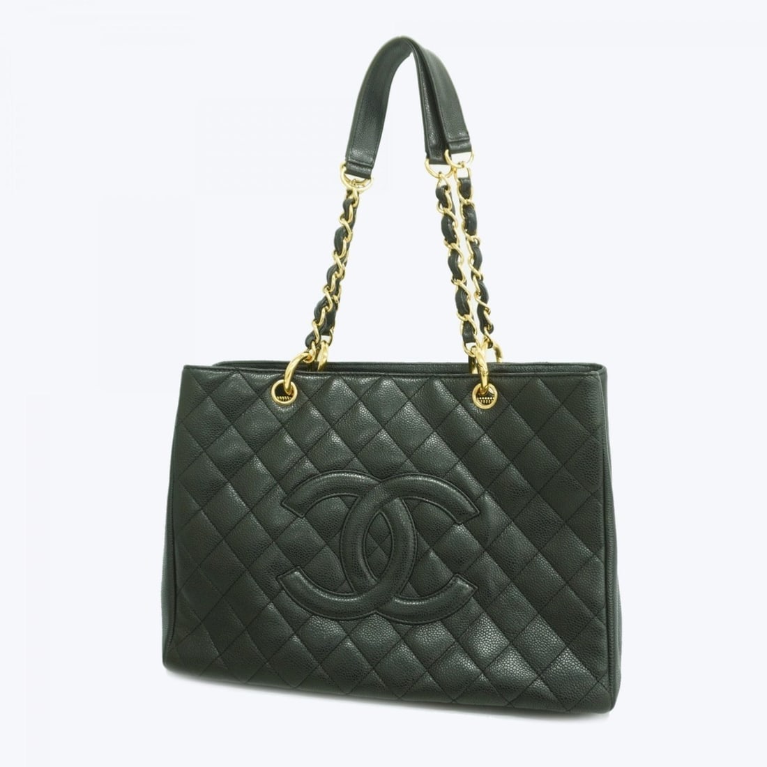 Chanel Chain Tote Matelasse Caviar Leather Black Women's P2051441 (1 of 13)