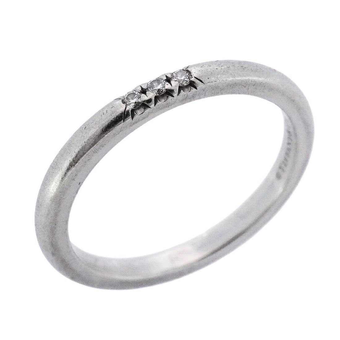 Tiffany Forever 3PD Pt950 Platinum Diamond Ring, Size 10, Women's: --- Catalog ---Category: SizeJP Size: 10US Size: 5.5Category: DesignType: Band ringStone: DiamondGender: WomenMaterial: Platinum 950Category: GeneralBrand: Tiffany--- Item List ---Section: ConditionRa