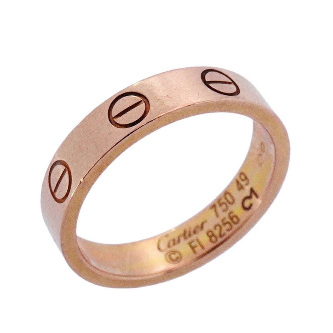 Cartier Mini Love Ring, 18KPG Pink Gold, #49, Women's: --- Catalog ---Category: SizeUS Size: 5Brand Size: 49Category: DesignType: Band ringGender: WomenMaterial: Pink gold (18K)Category: GeneralBrand: Cartier--- Item List ---Section: ConditionRanking: Ran
