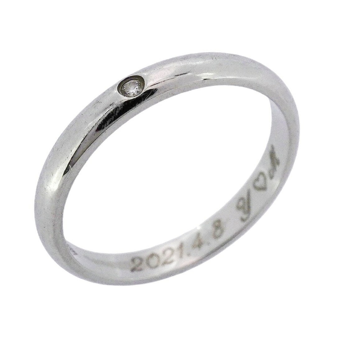 Cartier Classic 1895 1PD Pt950 Platinum Diamond #50 Women's Ring (1 of 16)