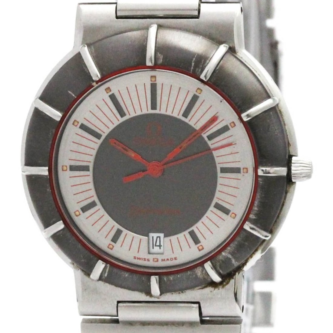 OMEGA Seamaster Dynamic Cal.1355 Steel Quartz Mens Watch 1430 Vintage: --- Catalog ---Category: SizeCase Diameter: 34mm / 1.34''Category: DesignType: WristwatchStyle: SportGender: MenColor (Dial): GrayMaterial (Band): Stainless steelMaterial (Case): Stainless steelCatego