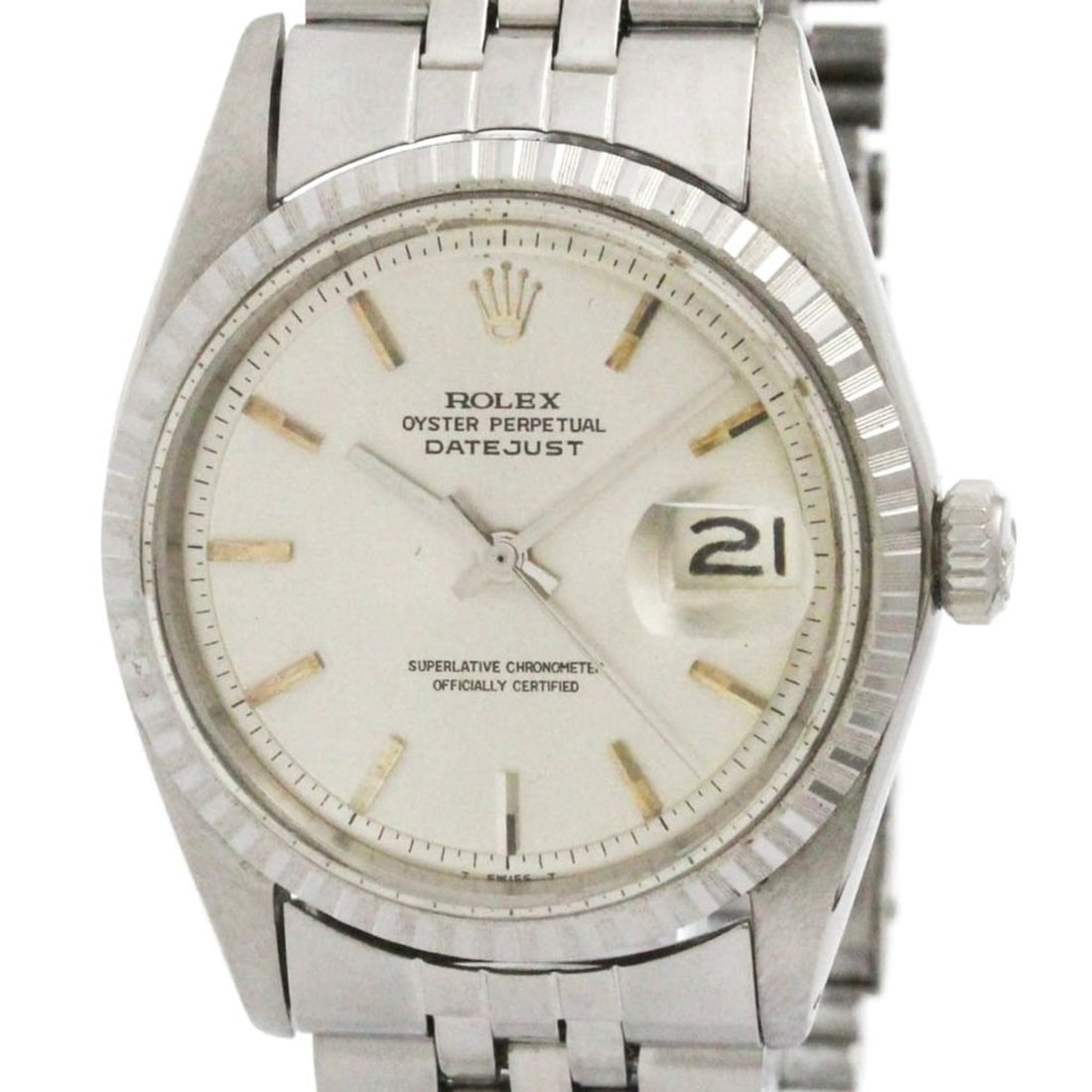 ROLEX Datejust 1601 White Gold Steel Automatic Mens Watch Vintage: --- Catalog ---Category: SizeCase Diameter: 36mm / 1.42''Category: DesignType: WristwatchStyle: Dress/FormalGender: MenColor (Dial): SilverMaterial (Band): Stainless steelMaterial (Case): Stainless st