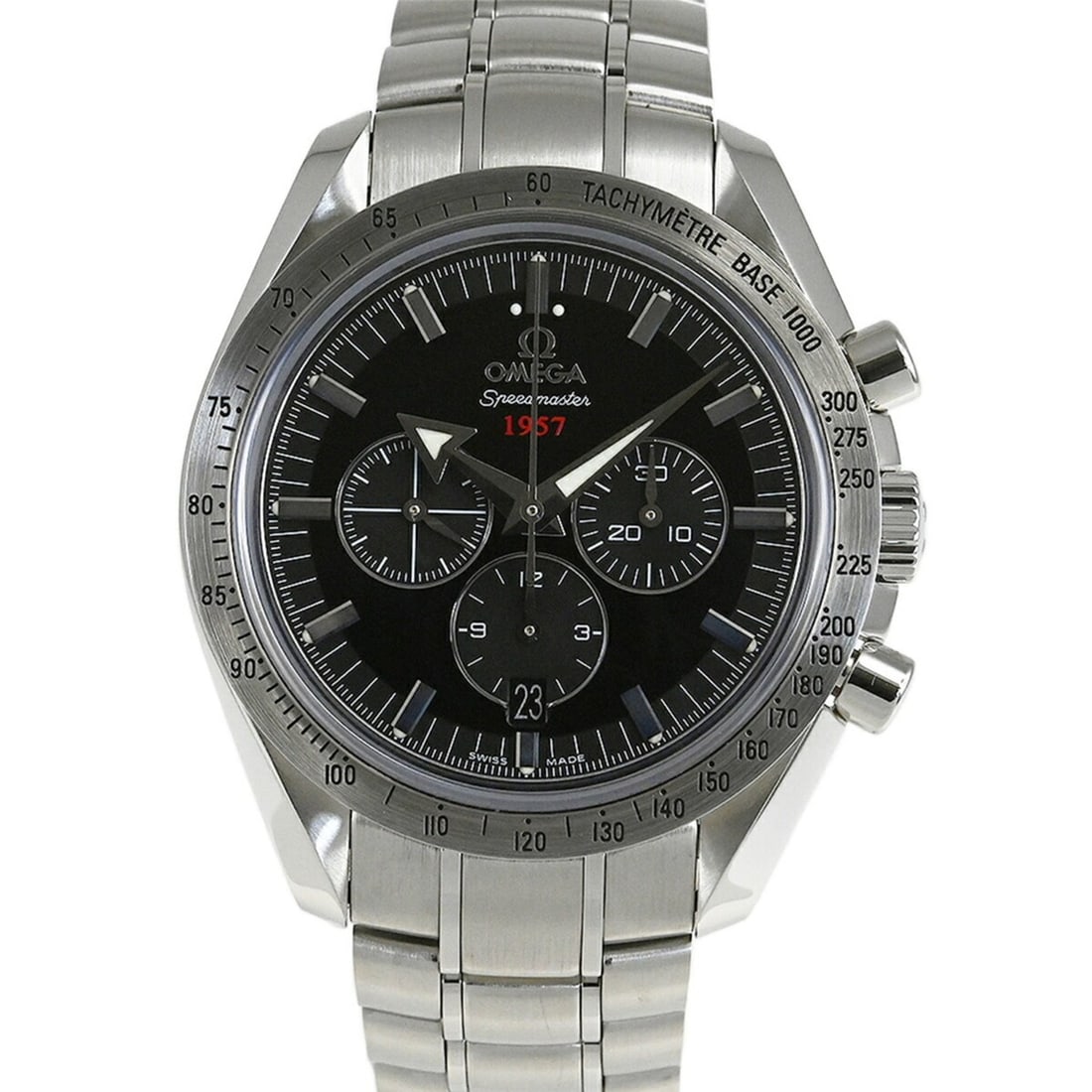 OMEGA Speedmaster Broad Arrow 1957 Co-Axial Watch 321.10.42.50.01.001: --- Catalog ---Category: SizeWrist Size: 18.5cm / 7.28''Case Diameter: 42mm / 1.65''Category: DesignType: WristwatchGender: MenColor (Dial): BlackMaterial (Band): Stainless steelMaterial (Case): Stain