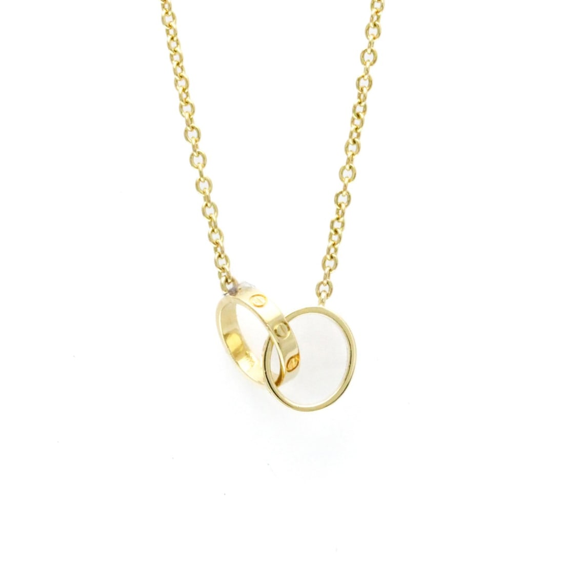 Cartier Baby Love Necklace Yellow Gold (18K) No Stone Men,Women Fashion Pendant Necklace (Gold): --- Catalog ---Category: SizeWeight: 6.3g / 0.22oz.Neck Circumference: 44 cm / 17.32''Category: DesignColor: GoldMetal: GoldStone: No StoneStyle: FashionGender: Men,WomenMaterial: Yellow gold (18K)Met