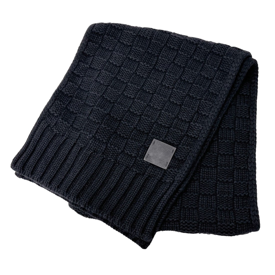 Louis Vuitton Men's Echarpe Helsinki Cashmere Scarf, Black, M74421, for Winter Warmth (1 of 10)