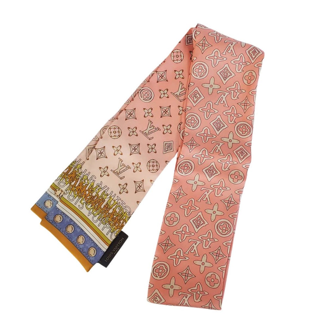 Louis Vuitton Scarf/Muffler, Women's Silk Bandeau Monogram Map, Pink, M75208, Gradient (1 of 10)