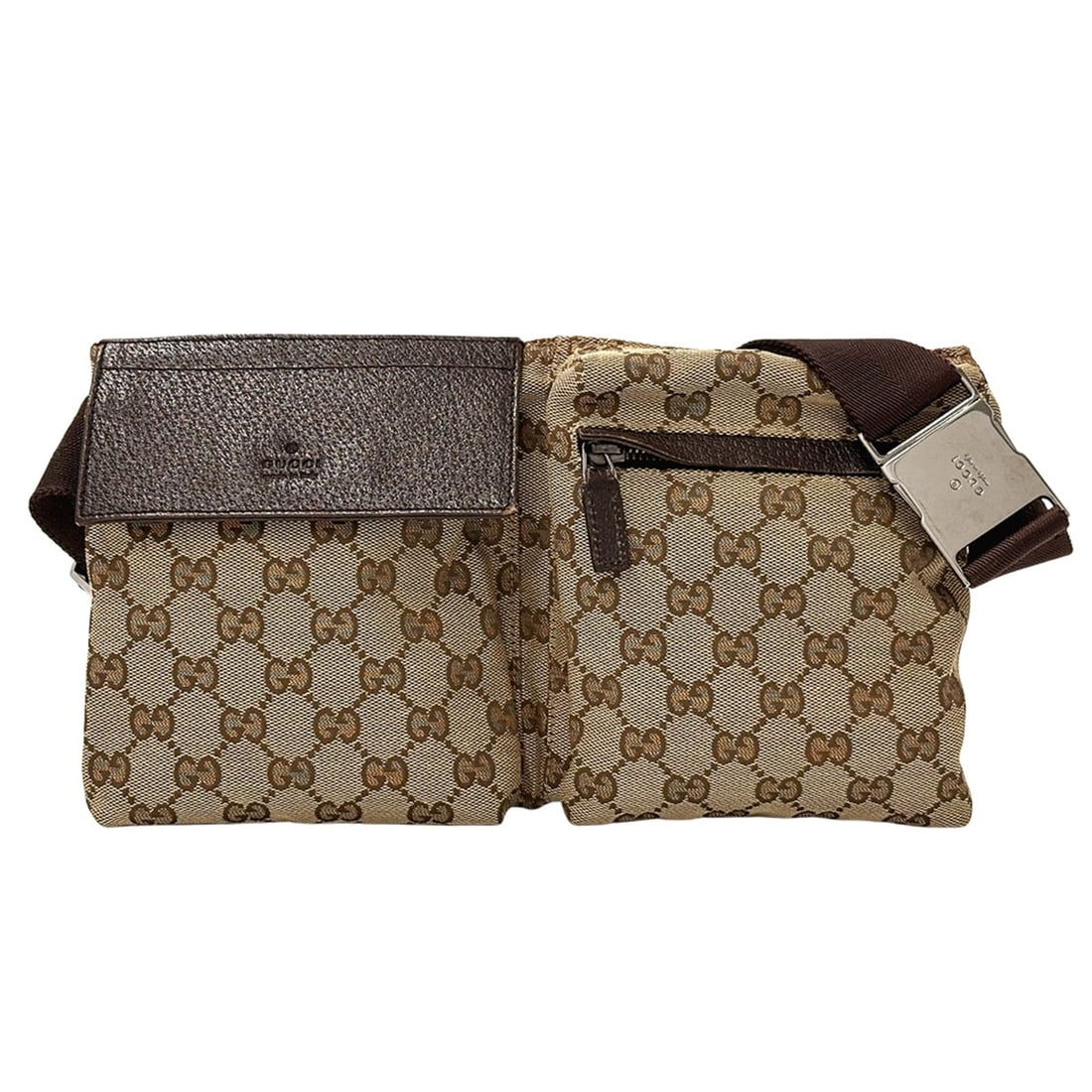 Gucci Men's Brand Body Bag/Waist Bag in GG Canvas (Beige/Brown) 28566: --- Catalog ---Category: SizeSize (HxWxD): 16.5cm x 29cm x 2.5cm / 6.49'' x 11.41'' x 0.98''Strap Length: 88cm / 34.64''Category: DesignType: Fanny pack, Sling bagColor: Beige brownGender: MenMaterial