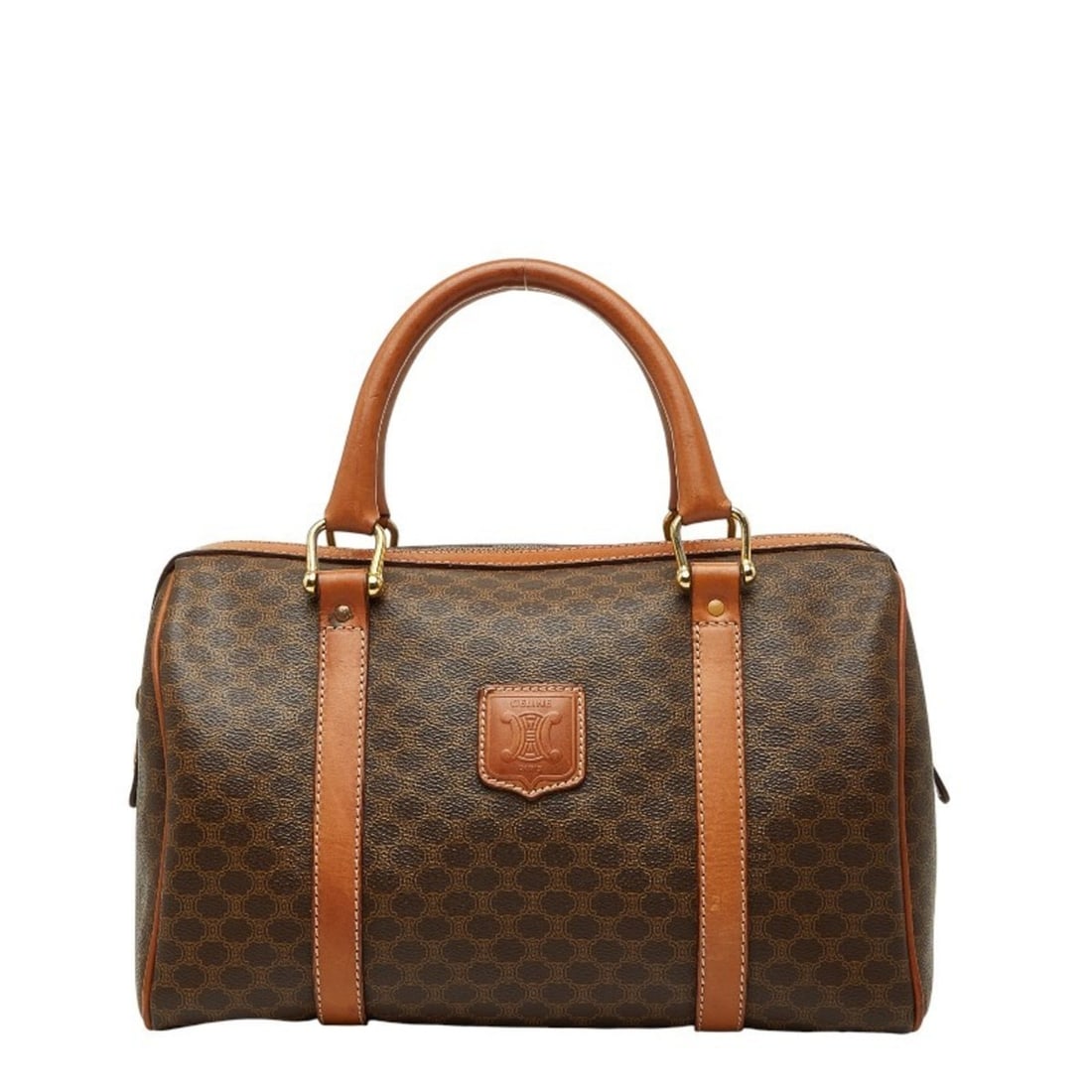 Celine Macadam handbag/mini Boston bag in brown leather for women. (1 of 14)