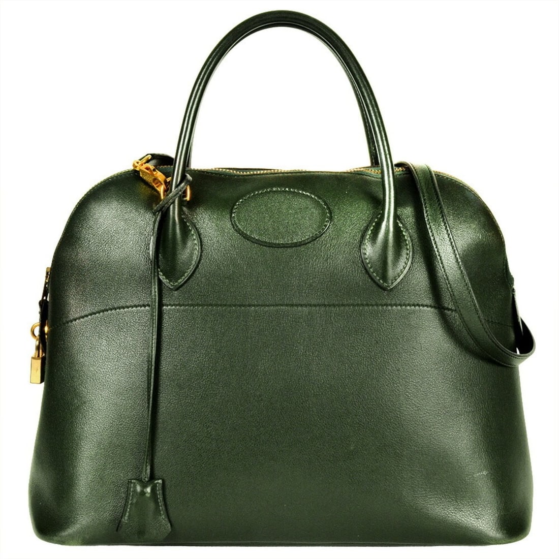 Hermes Hermès Bolide 35 Handbag, Ardennes, Green, with O-U Stamp: --- Catalog ---Category: SizeSize (HxWxD): 26cm x 35cm x 14cm / 10.23'' x 13.77'' x 5.51''Strap Length: 90cm / 35.43''Category: DesignType: HandbagColor: GreenMaterial: Ardennes leather Hardware Color