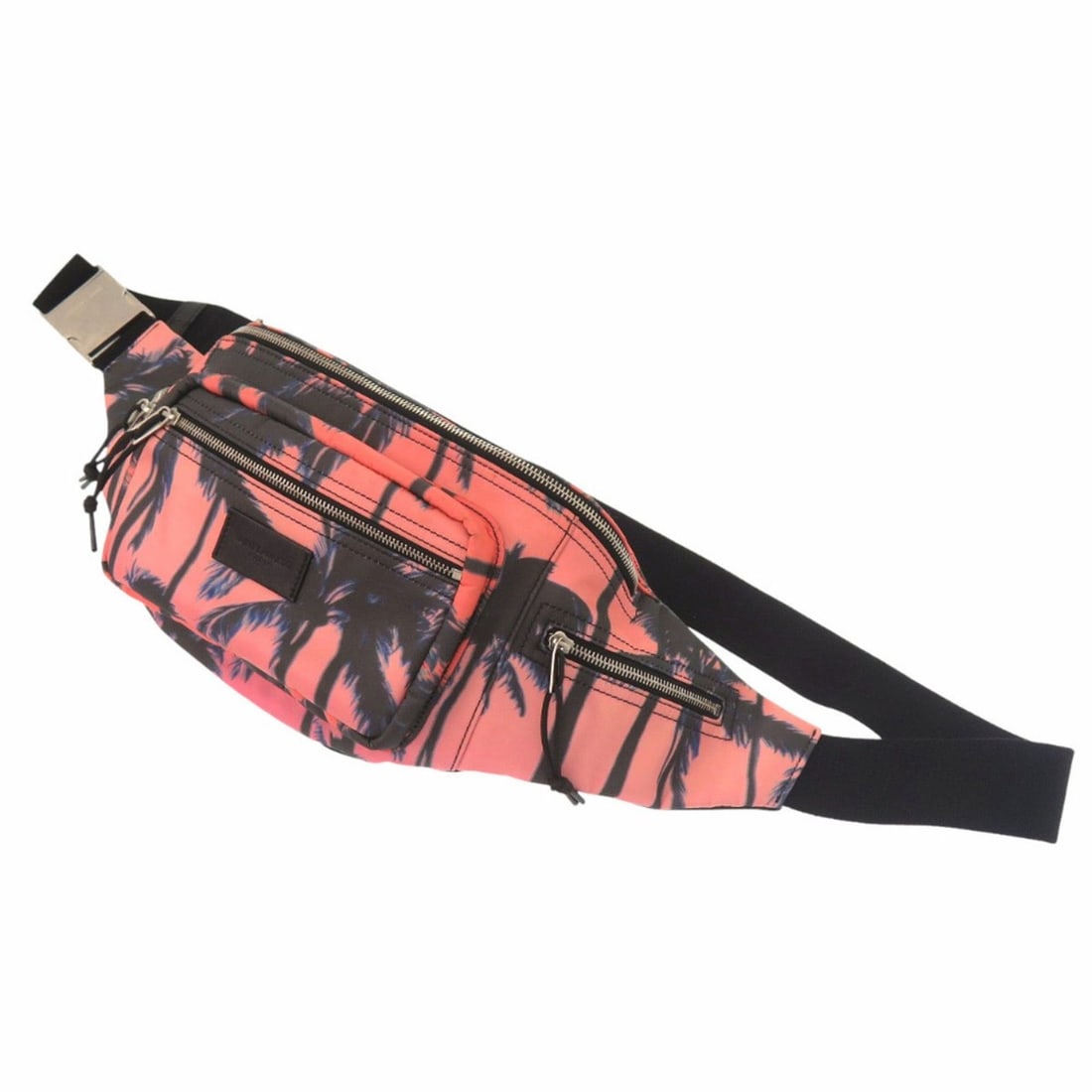 Excellent condition Saint Laurent Paris palm tree print 581375 nylon pink and orange body bag 0529: --- Catalog ---Category: SizeSize (HxWxD): 15cm x 25cm x 8.5cm / 5.9'' x 9.84'' x 3.34''Category: DesignType: Fanny packColor: Orange, PinkGender: Women,MenMaterial: Nylon Category: GeneralMPN: 581375