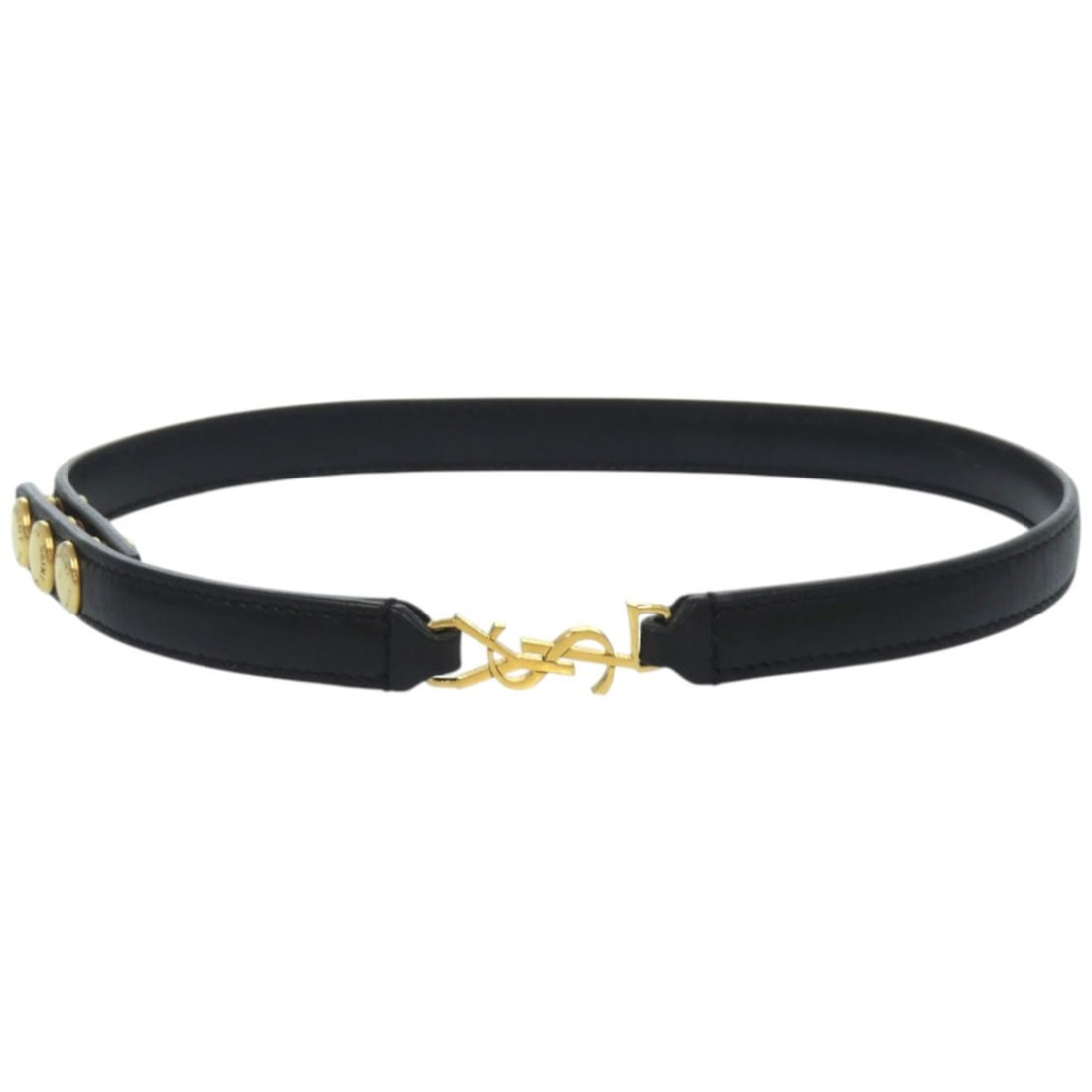 Excellent condition Yves Saint Laurent 2-way double wrap bracelet with YSL logo, metal and leather, (1 of 10)