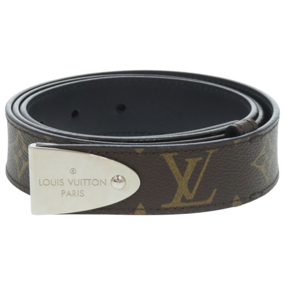 Excellent condition Louis Vuitton Monogram MP075 leather and canvas brown belt LV 0492 (1 of 10)