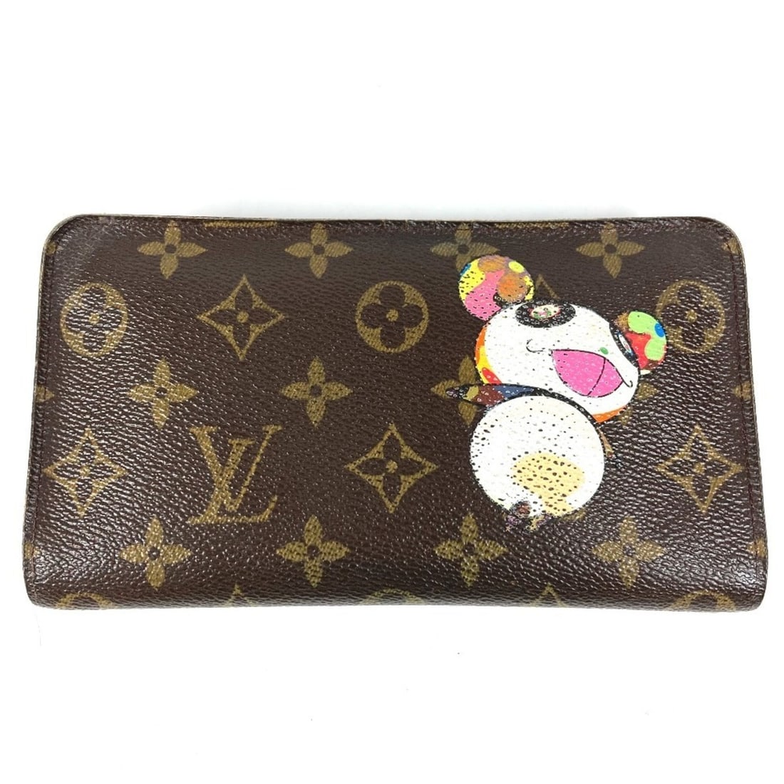 LOUIS VUITTON M61729 Monogram Panda Takashi Murakami Porte Monne Zip Long Wallet Round Zipper Canvas (1 of 16)
