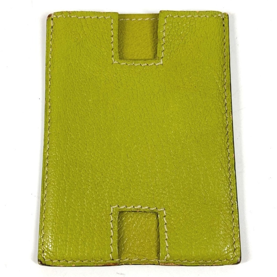HERMES H Logo Business Card Case/Pass Case Chevre for Men and Women, Green (1 of 12)