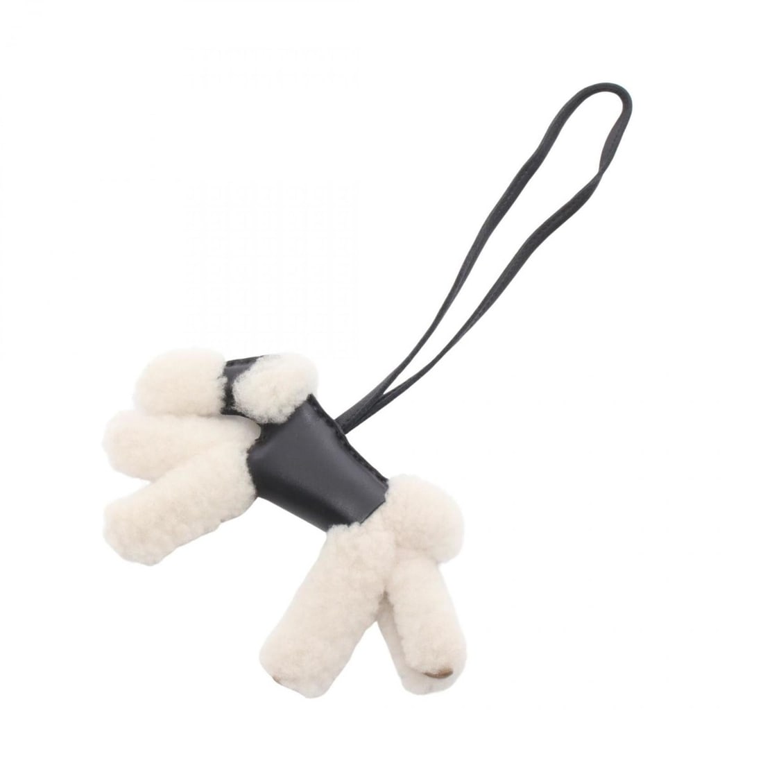 Hermes Hermès Anjo Milo Buddy Charm, Mouton, Women's, Black and White (1 of 7)