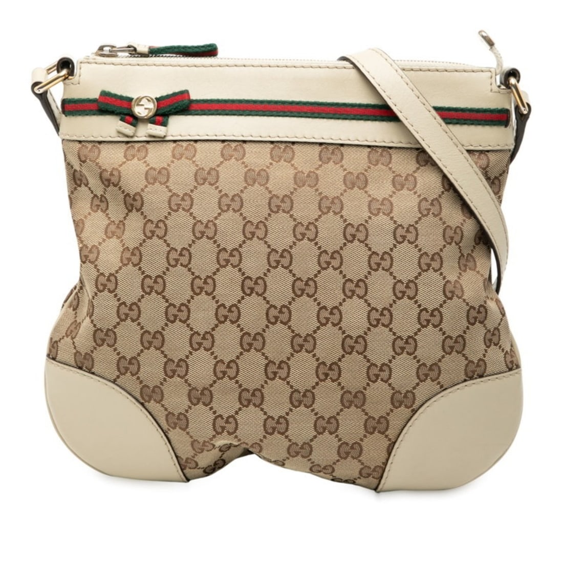 Gucci GG Canvas Mayfair Sherry Line Crossbody Shoulder Bag 257065 Beige Leather Women's GUCCI (1 of 7)