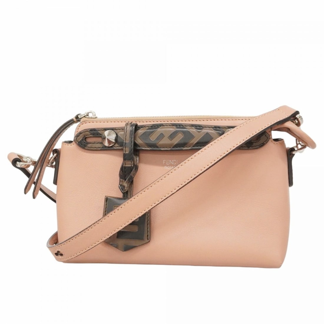 Fendi By the Way Handbag in Pink and Brown Leather, 2-Way Bag: --- Catalog ---Category: SizeSize (HxWxD): 13.5cm x 20cm x 9cm / 5.31'' x 7.87'' x 3.54''Category: DesignType: HandbagColor: Brown, PinkGender: WomenMaterial: Leather Hardware Color: SilverCategory: G