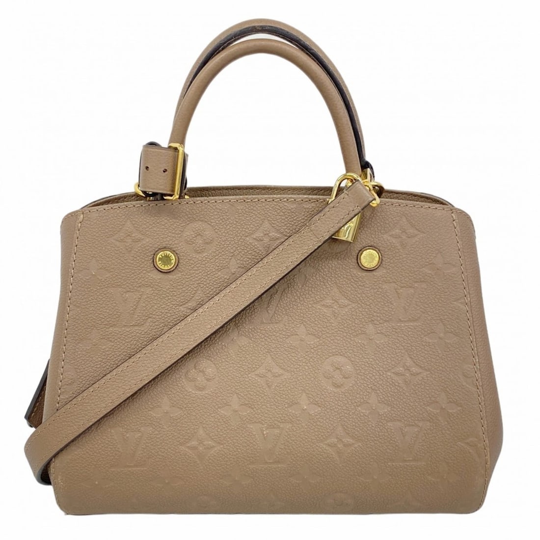 Louis Vuitton Monogram Empreinte Montaigne BB Handbag M44062 Taupe Glace, 2-Way Bag for Women,: --- Catalog ---Category: SizeSize (HxWxD): 19.5cm x 24cm x 11cm / 7.67'' x 9.44'' x 4.33''Category: DesignType: HandbagGender: WomenCategory: GeneralMPN: M44062Brand: Louis Vuitton--- Item List ---Sec