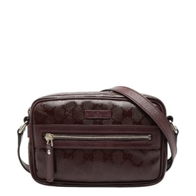 Gucci GG Imprime Crossbody Shoulder Bag 201447 Purple Leather Women's GUCCI