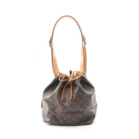 Louis Vuitton Petit Noe Shoulder Bag, Coated Canvas and Leather, Monogram, Women's, Brown, M42226