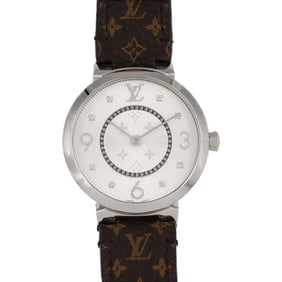 Louis Vuitton Tambour Monogram 8P Q13MJ Stainless Steel Quartz Watch