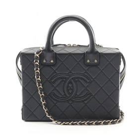 CHANEL Matelasse Vanity Bag Shoulder in Lambskin Leather, Black