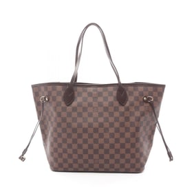 Louis Vuitton Neverfull MM Tote Bag, Coated Canvas and Leather with Damier Finish, Brown, Women's,