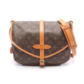 Louis Vuitton Saumur 30 Shoulder Bag, Coated Canvas and Leather, Monogram, Women's, Brown, M42256