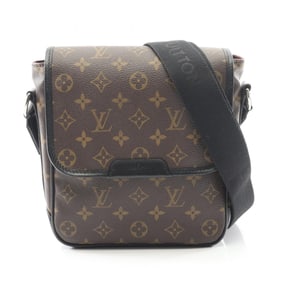 Louis Vuitton Bus PM Shoulder Bag, Coated Canvas and Leather, Monogram Macassar, Men's, Brown Black,