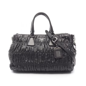 Prada Nappa Gaufre' Leather Handbag, Women's, Black, BL0743