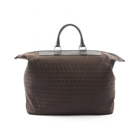 Fendi Zucchino Boston Bag, canvas and leather, for men women, brown black