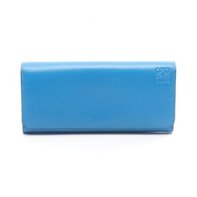 LOEWE Anagram Bifold Long Wallet, Leather, Women's, Blue