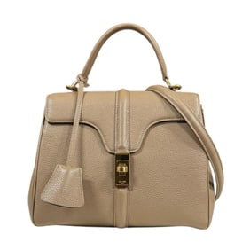 Pre-owned Celine 16 Seize Small Shoulder Bag in Beige Leather (188003BEY) for Women.