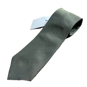 DIOR HOMME Men's Green Silk Tie with Logo Print