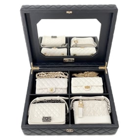 CHANEL Coco Mark Matelasse Success Story 4-Piece Bag Set AS1949 Black and White