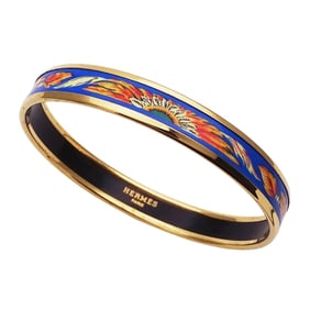 Hermes bangle for men and women, brand enamel PM blue gold, with box