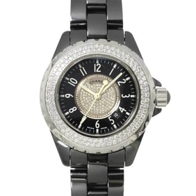 CHANEL J12 33mm H1708 Diamond Bezel Women's Watch, Black Ceramic, Diamond, Date, Quartz Movement