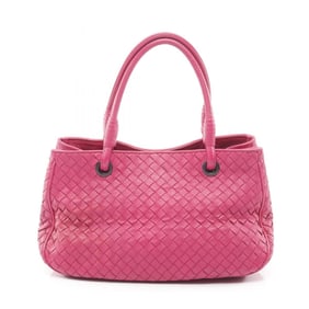 Bottega Veneta Intrecciato Satchel Handbag, Leather, Women's, Pink, 148323