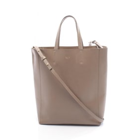 Celine Vertical Small Cabas Tote Bag, Leather, Women's, Gray, 189813