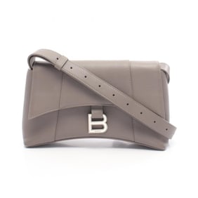 Balenciaga DOWNTOWN XS Shoulder Bag, Leather, Women's, Gray, 671355