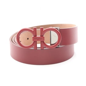 Salvatore Ferragamo Double Gancini Belt, Men's Leather, Bordeaux