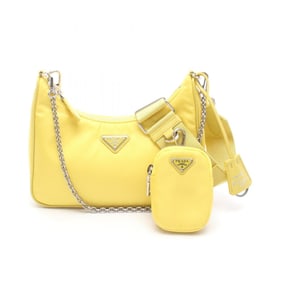 Prada Re-Edition 2005 Shoulder Bag, Nylon and Leather, Women's, Yellow, 1BH204