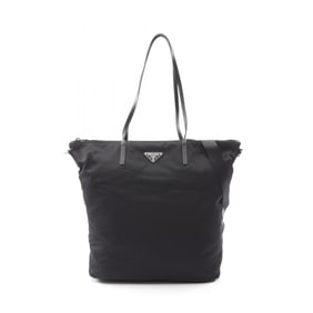 Prada TESSUTO Tote Bag in Nylon and Saffiano Leather, Black, Women's, 1BG189