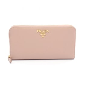 Prada SAFFIANO MULTIC Round Long Wallet in Saffiano Leather, Women's, Pink, 1ML506