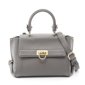 Salvatore Ferragamo Sofia Gancini handbag, leather, women's, gray, FZ-21 F628